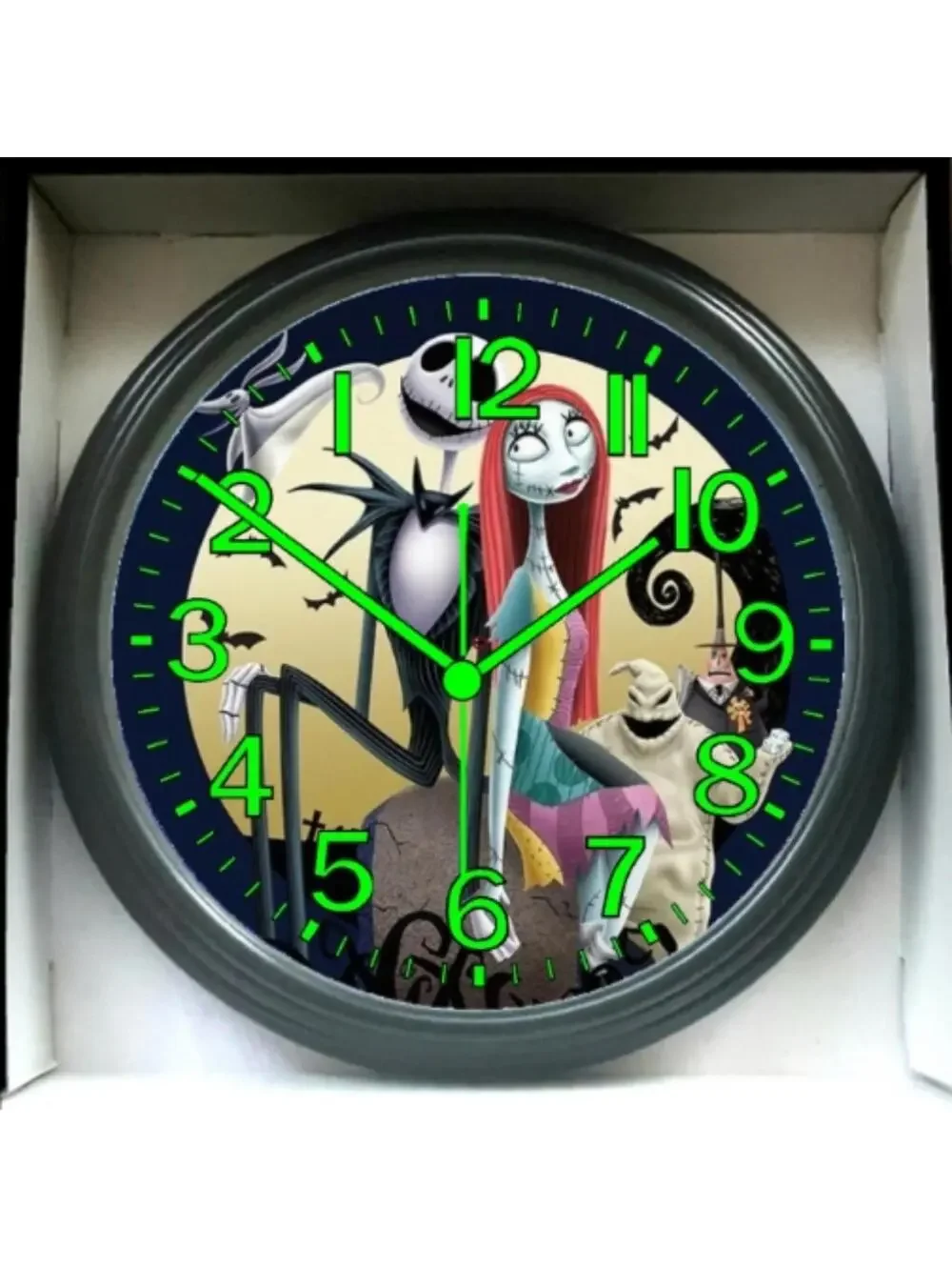 REVERSE TICKING CLOCK Nightmare Before Christmas Glow In Dark Halloween Clock